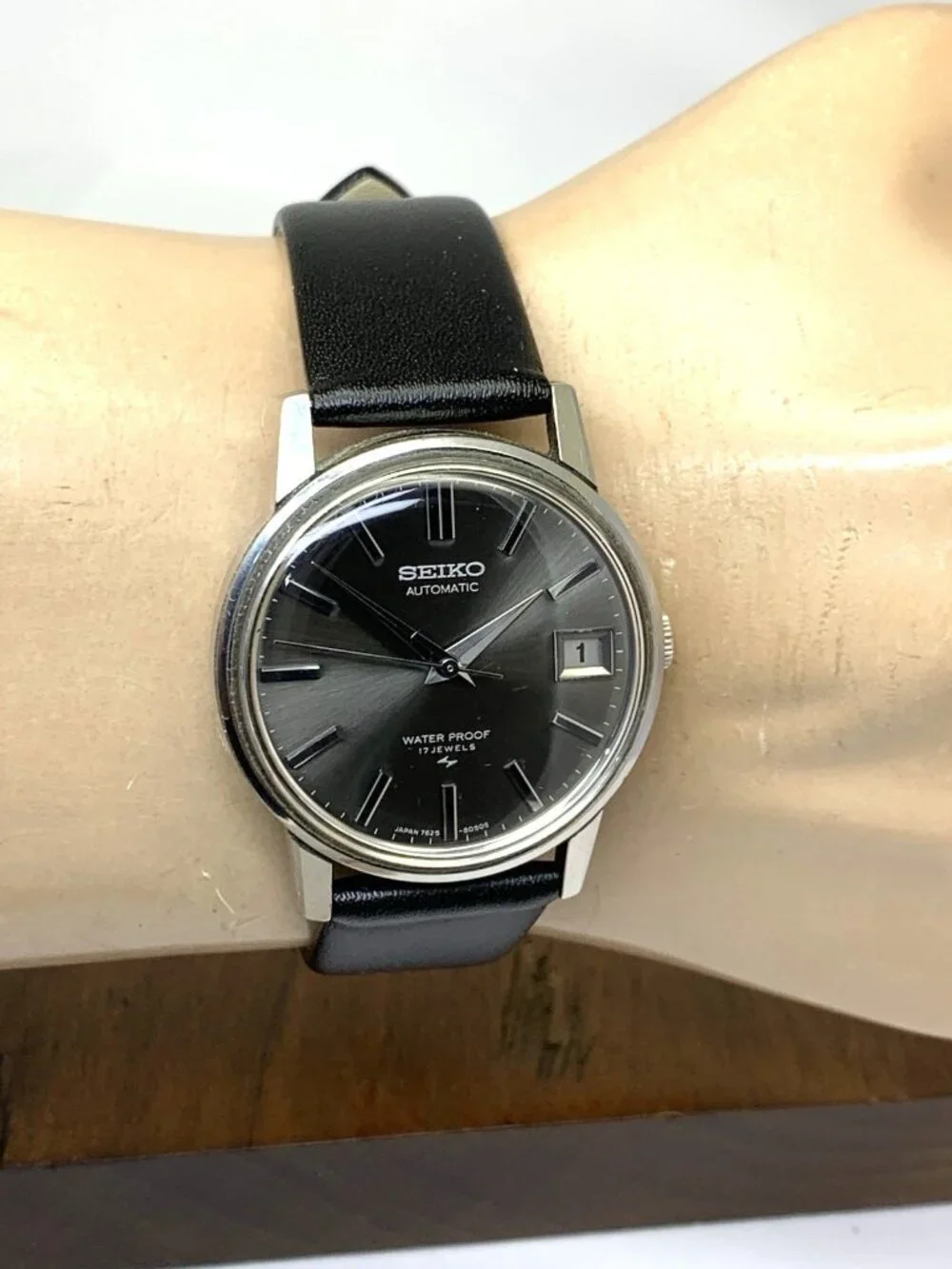 Seiko Men's Watch 7625-8033 Automatic Vintage 1968 Gray Dial Date Leather Strap - Picture 11 of 14